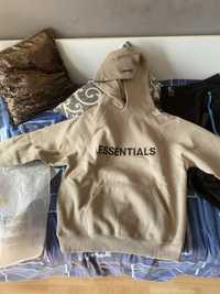 essentials hoodie бежаво M OVERSIZED