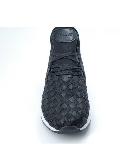 Adidasi GUESS Men High Top Fashion Sneakers _ Black Woven Fabric