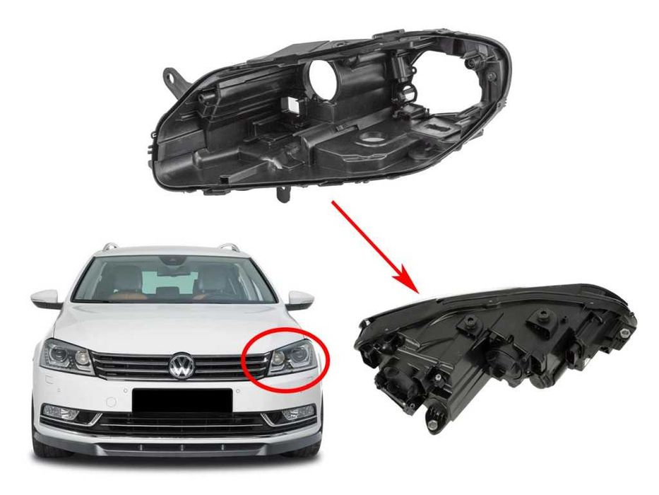 Лява и Дясна Основа за фар на VW Passat B7 (2010-2015)