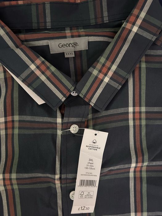 Чисто нова мъжка карирана риза George(3 XL) купена от Англия