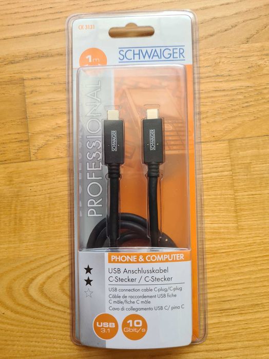 Cablu USB-C la USB-C USB 3.1 Schwaiger