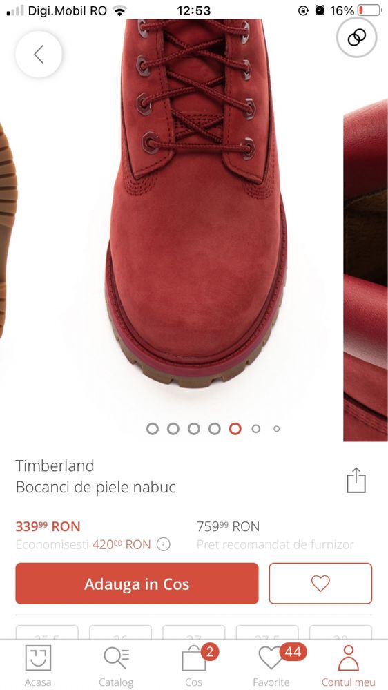 Bocanci timberland rezistenti la apa, marimea 39.5