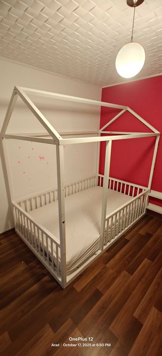 Pat copii tip Casuta si saltea , Montessori