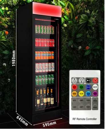 нов професионален баров хладилник за напитки 345 литра