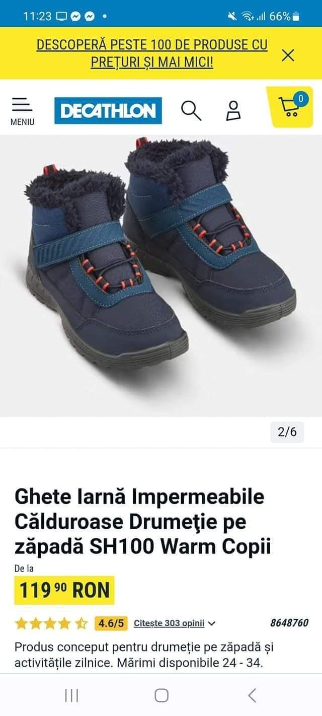 Ghete iarnă, impermeabile Decathlon, mărimea 26