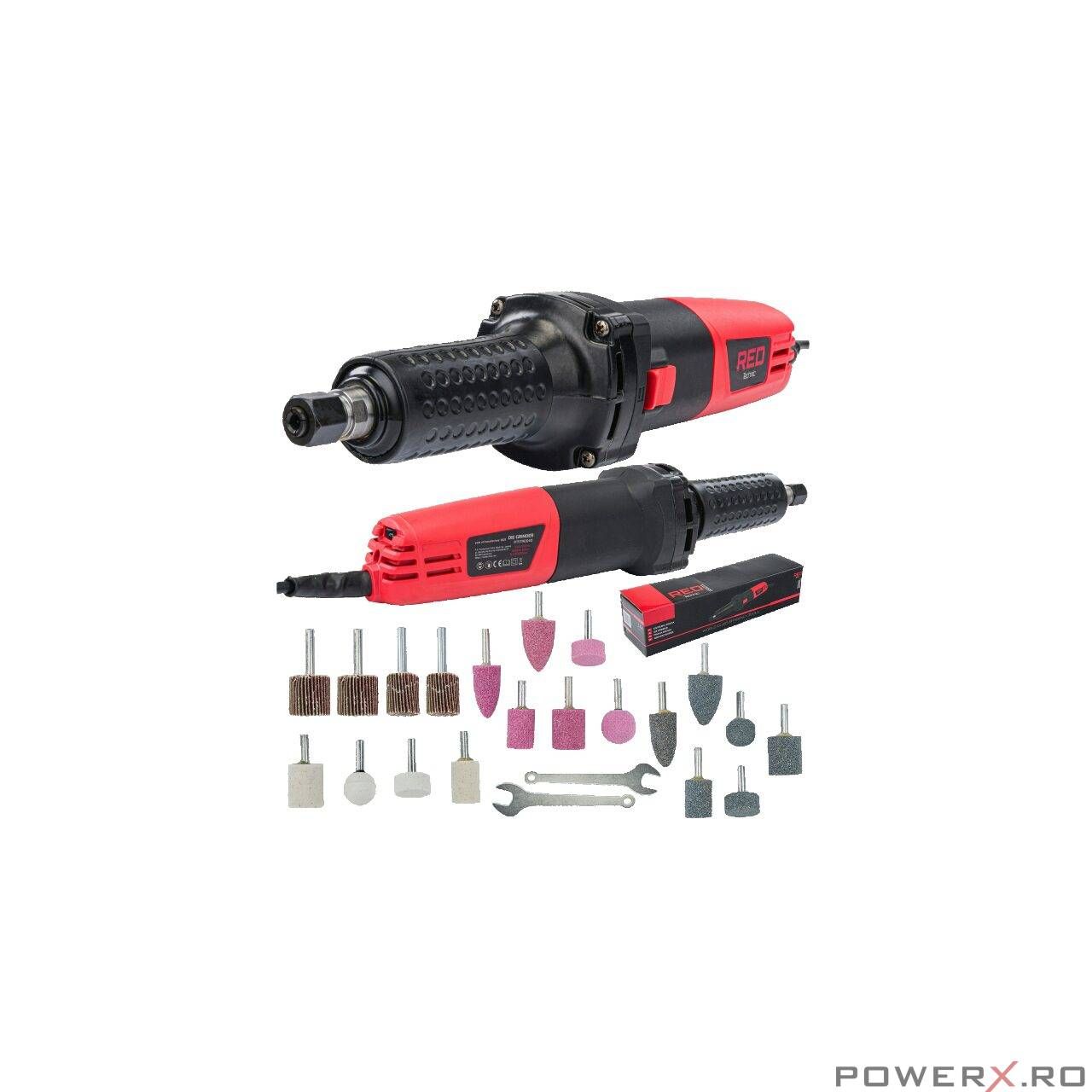 Mini polizor drept, 1500W, accesorii incluse, Red Technic