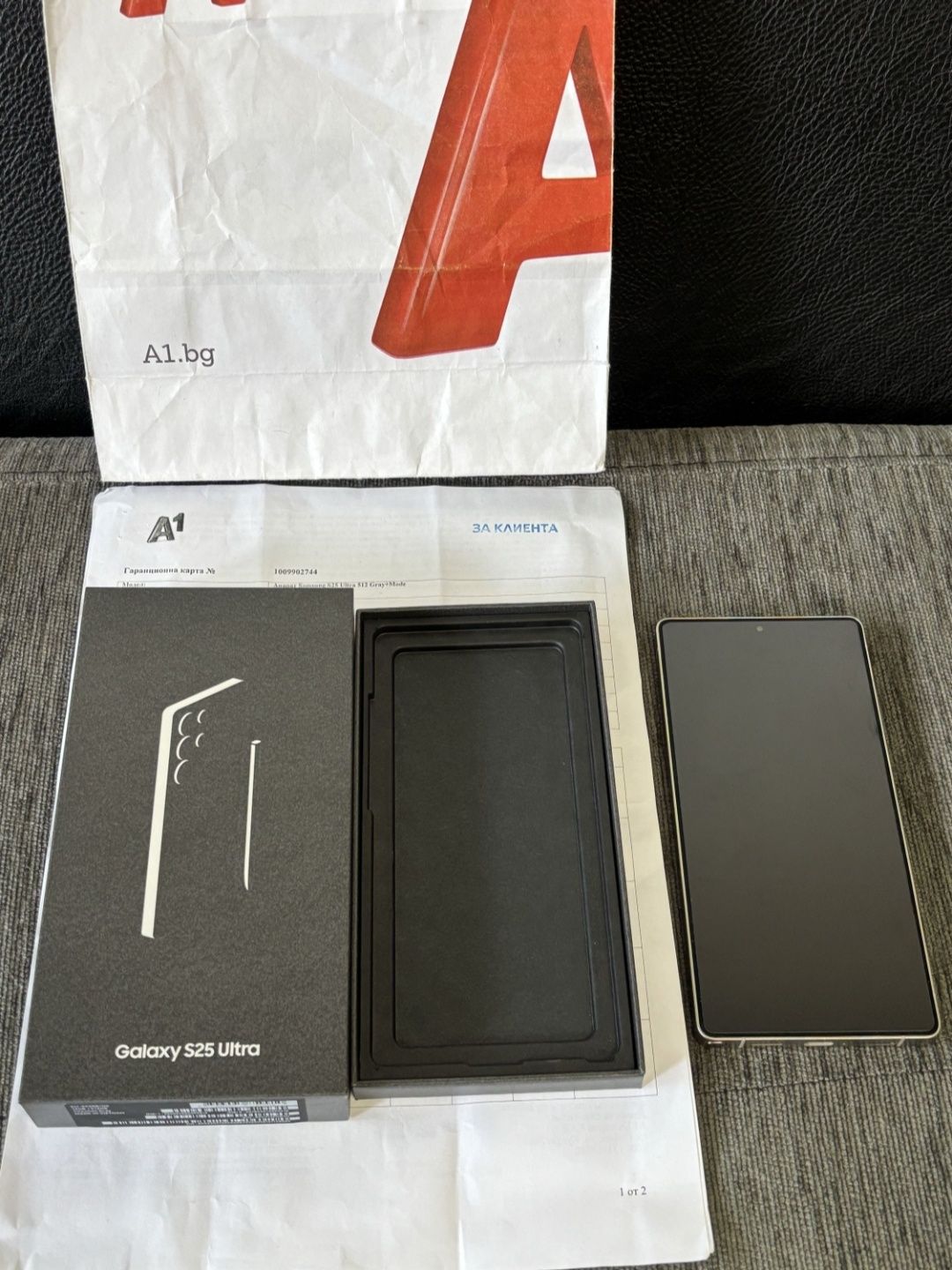 КАТО НОВ 512GB Samsung S25 Ultra Гаранция от A1 до 2027г. Gray / Сив