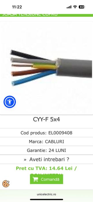 Cablu cyyf 5x4 ignifug