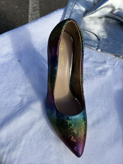 Pantofi stiletto multicolori