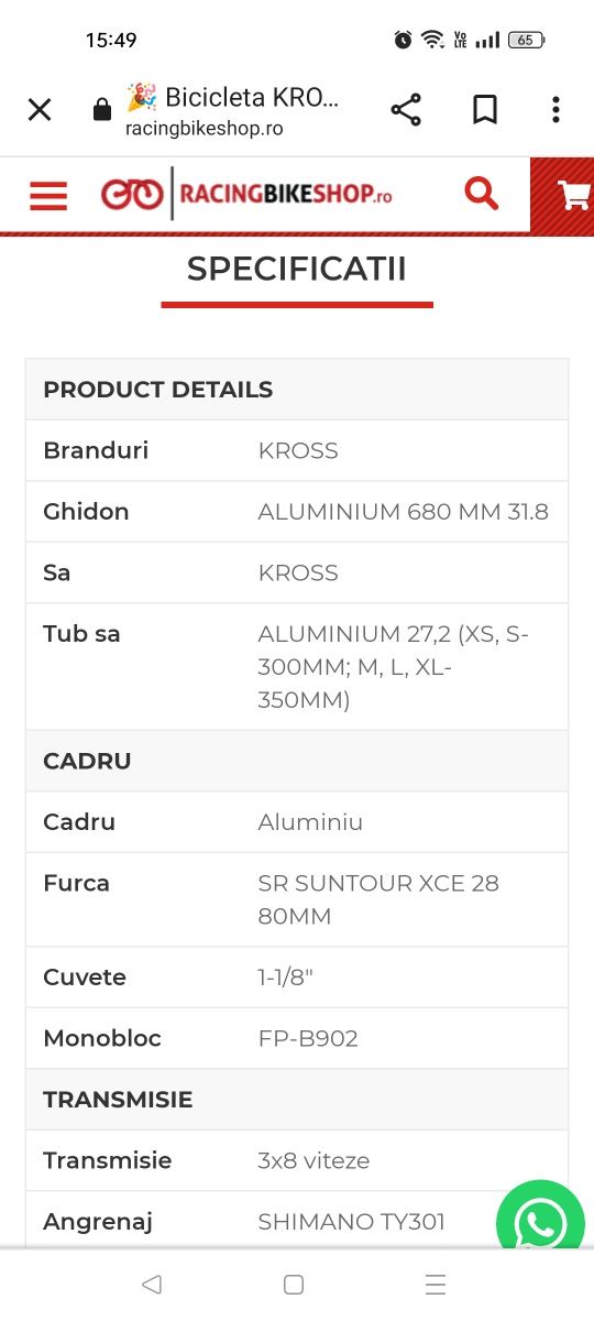 Bicicleta kross 5.0 -2022