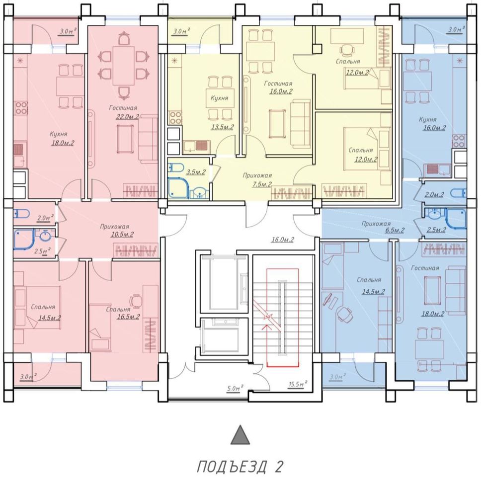 ЖК MUSTAQILLIK AVENUE Ориентир ДАРХАН Коробка 2-комнатная 65 м2 этаж 9