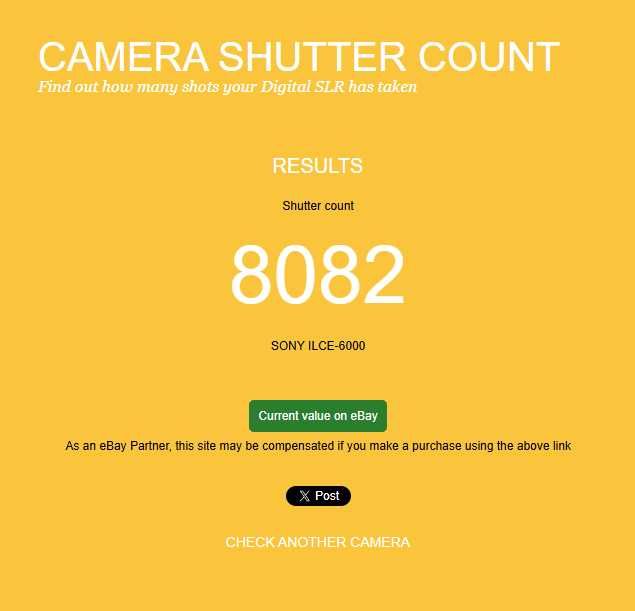 Sony Alpha6000/A6000 - 16-50mm F3.5-5.6 - Shutter Count 8082