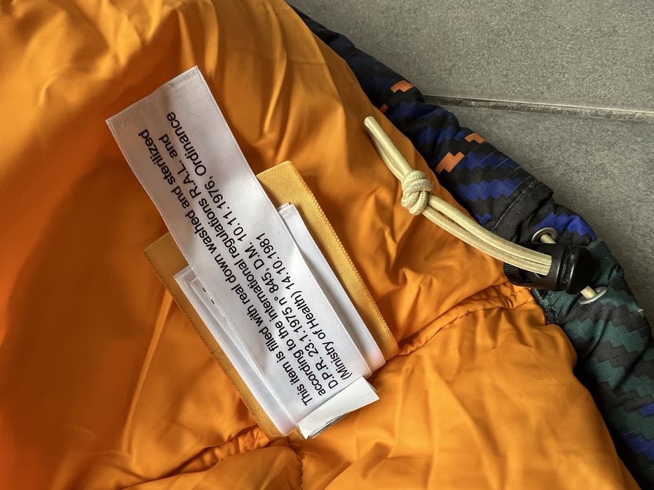 Мъжко яке пухенка North Face L синьо зелено каре