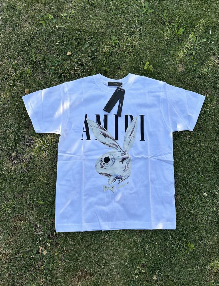 Tricou Amiri Playboy / Negru / Alb