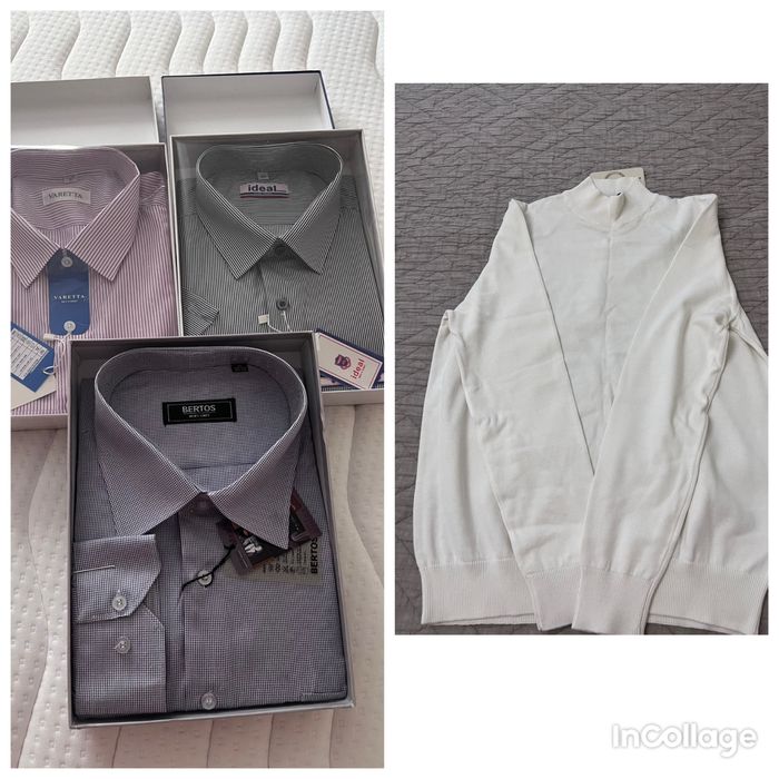 мужская рубашка (новая)+кофта