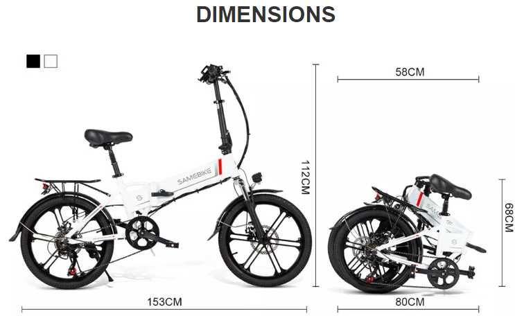 Bicicleta Electrica SAMEBIKE 20LVXD30 II, 350W, 35 km,48V 10.4AH