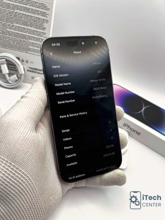 iPhone 14 Pro, 256GB, Purple, 100% батерия, КАТО НОВ, ГАРАНЦИЯ!