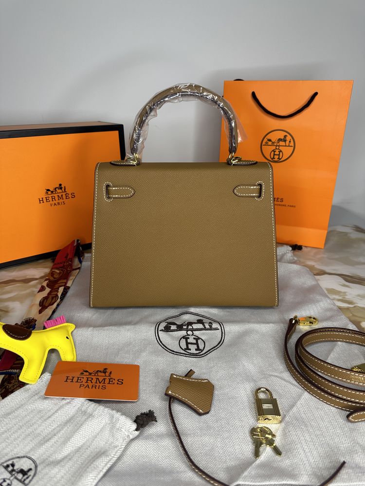 Geanta de lux HERMES Kelly 25 cm piele naturala 100% cadou (28
