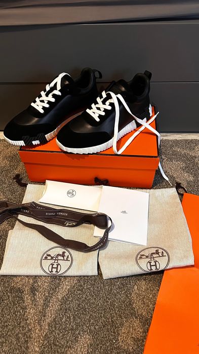 Hermes Bouncing Sneakers Leather черни кожени