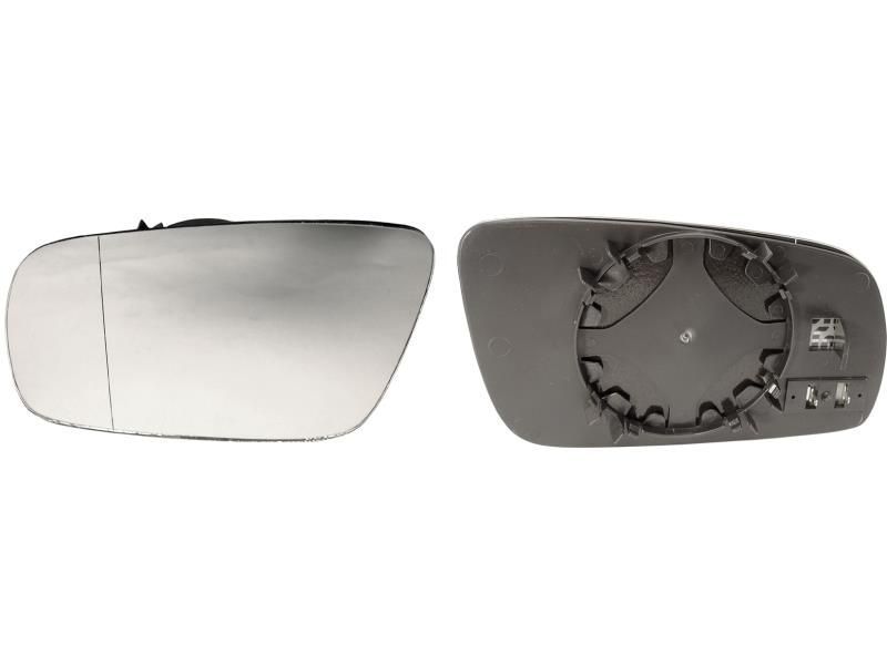 Geam oglinda exterioara Audi A3, A4, A6, A8; Seat Arosa, Ibiza/Cordoba, Leon, Toledo; Skoda Octavia/Tour; VW Bora, Golf 4, Lupo, Passat; stanga, crom, asferica, mare