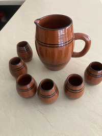 керамични чаши и кана