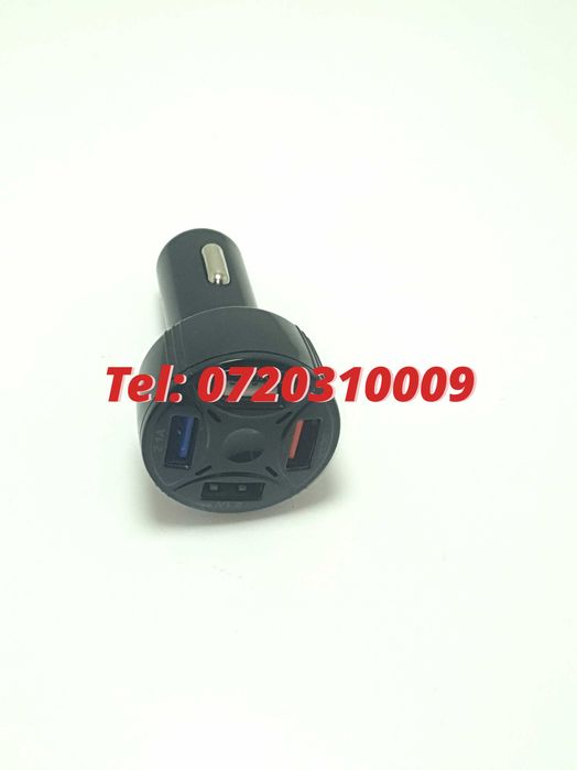 Incarcator Universal Masina Auto 4 Porturi Bricheta Usb Qc Fastcharge