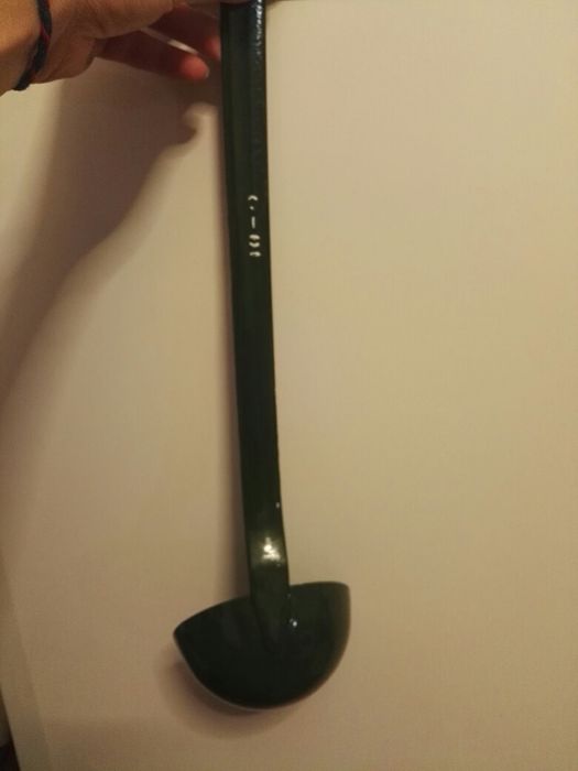 Ретро голям черпак в зелен цвят с дълга удобна дръжка 30 см и 0,230мл