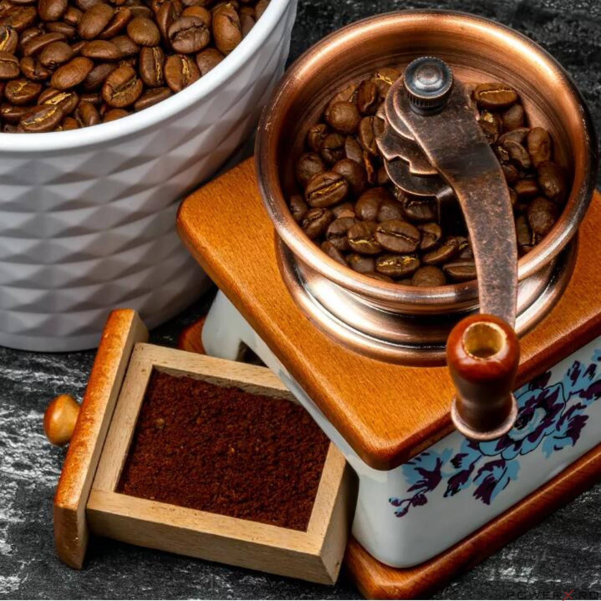 Rasnita de cafea traditionala, manuala, 18x10.5x9.5 cm, Kinghoff