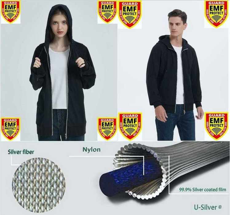 Екраниран Суичър от Сребърни Нишки Защита от Електромагнитно Излъчване