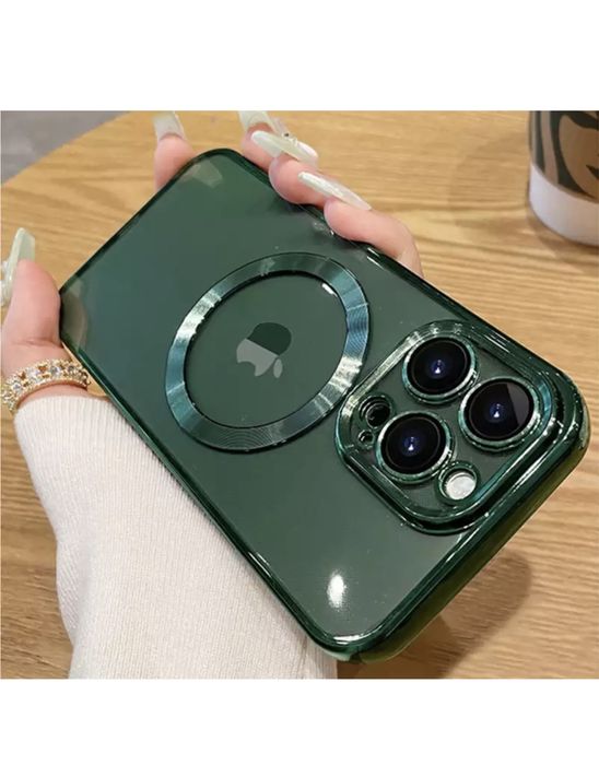 Iphone 13 14 PRO 15 PRO MAX Husa Silicon 0,2mm Lucioasa Cerc Magnetic