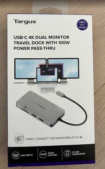 Нова докинг станция Targus Travel USB-C Dual HDMI 4K with 100W PD
