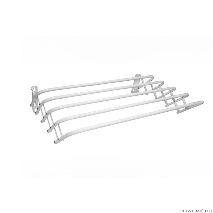 Uscator de rufe pliabil in 5 trepte, prindere pe perete, 60 cm, alb,