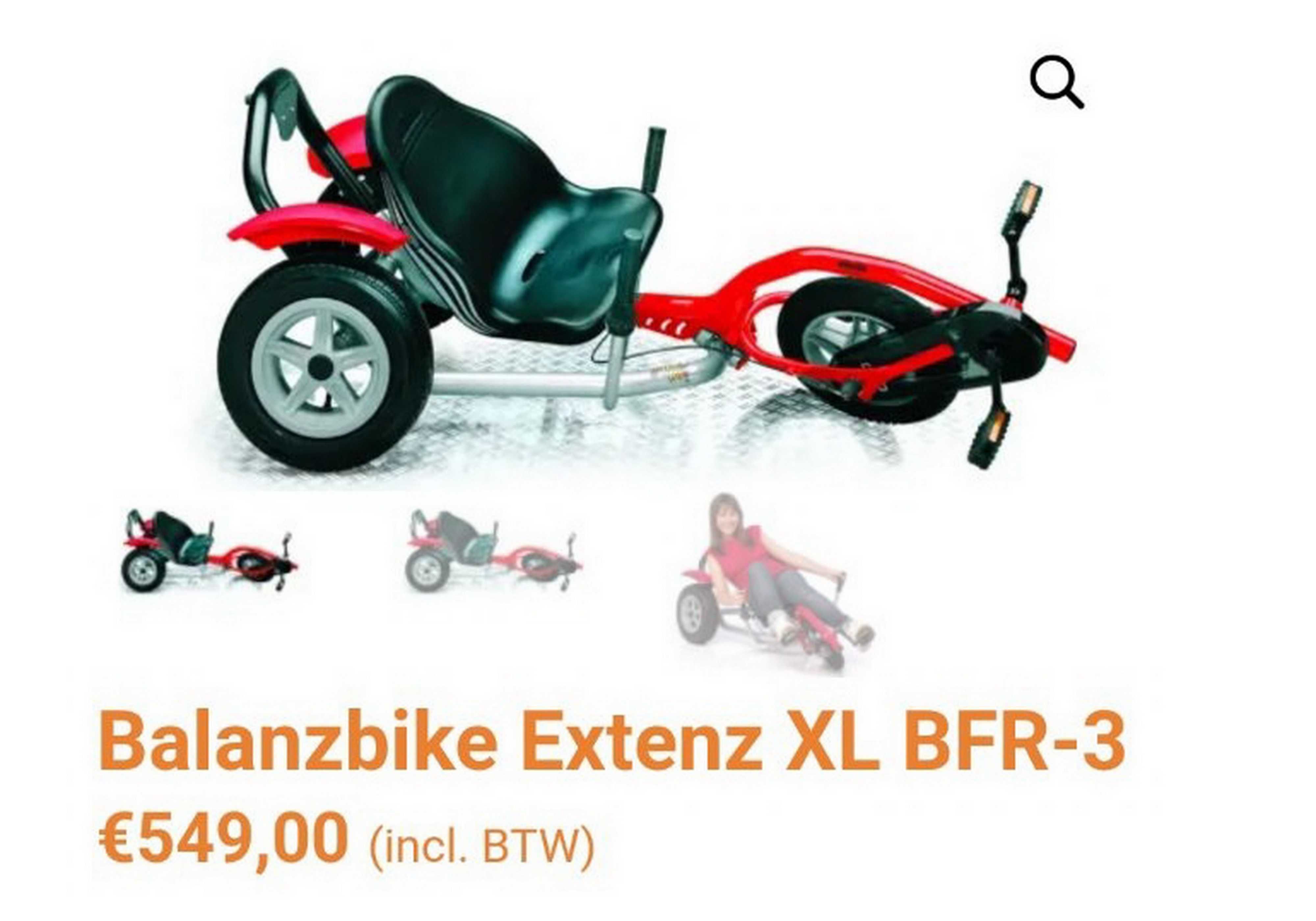 Cart (Kart) cu pedale BERG BalanzBike Extenz XL BFR-3, 3 viteze - roșu