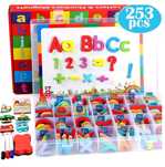 Set 253 piese cu litere alfabet si cifre magnetice, copii 3-7 ani
