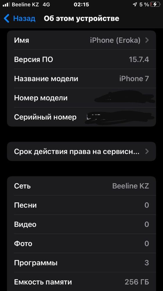 iPhone 7 память: 256 гб
