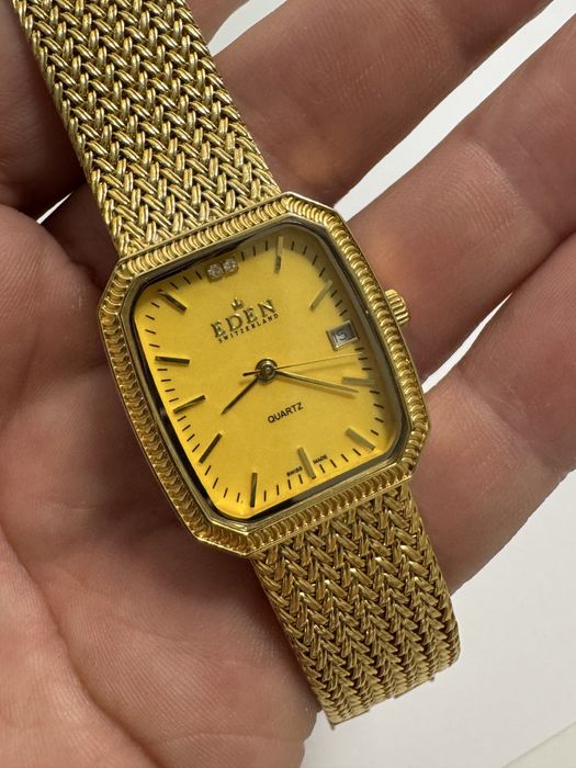 Ceas dama, Eden Switzerland. Swiss made ronda. Placat aur