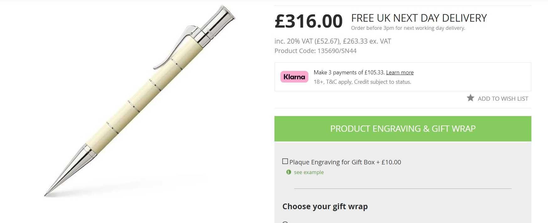 Creion mecanic Graf von Faber-Castell Classic Anello Ivory