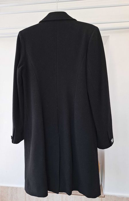 Palton negru stofa din lana