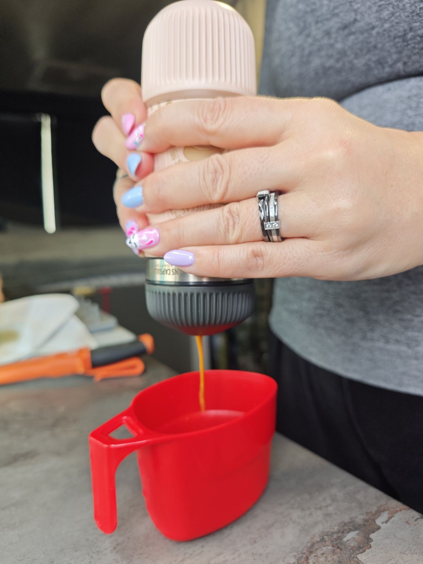 Кафе машина Espresso Nanopresso Dark Soul rose