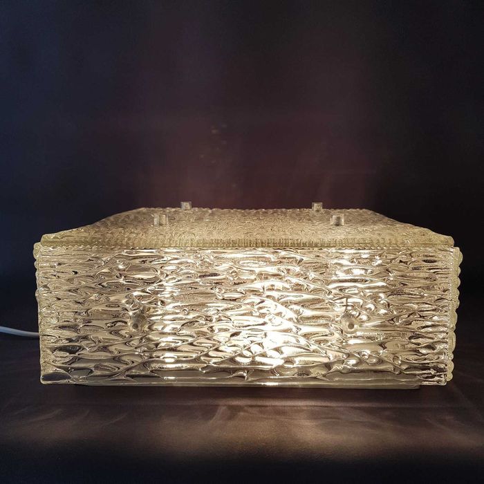 Kalmar Franken plafoniera lustra cristal ice glass spaceage art deco