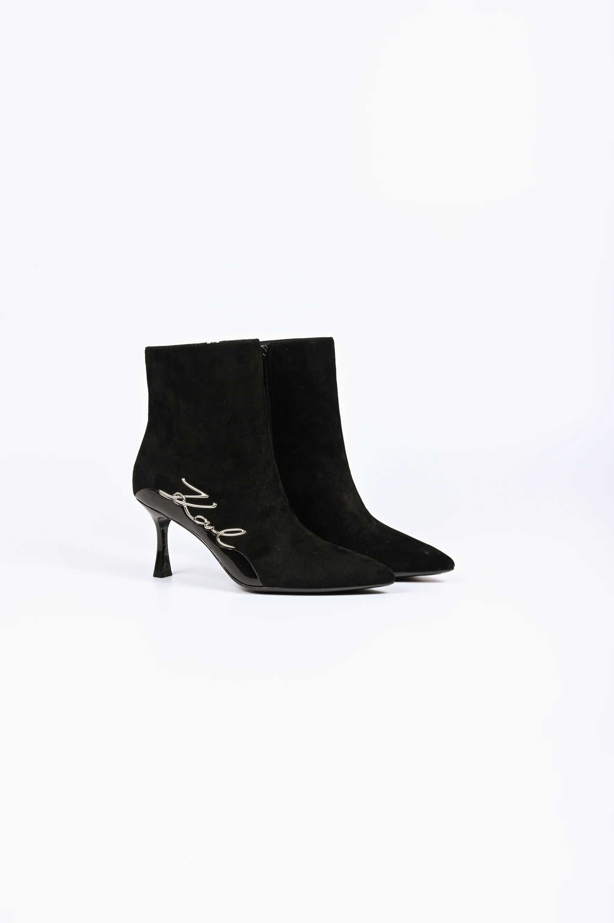 Дамски Боти Karl Lagerfeld SIENNA Signia Ankle Boot 500 - Black Suede