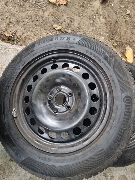 Jante Audi Vw Skoda Seat r17 5x112 cu anvelope Iarna 215 65 r17 Contin