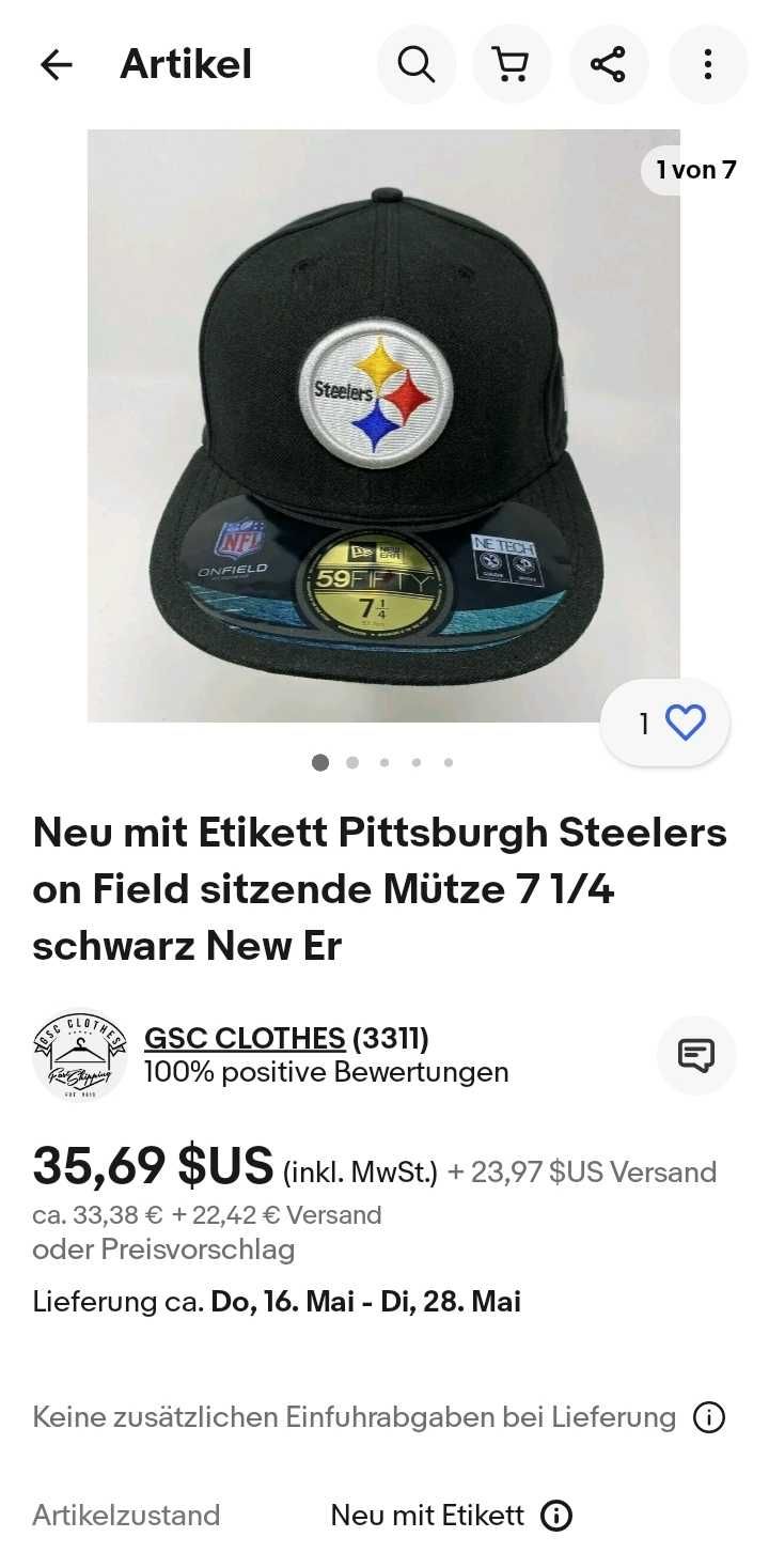 Șapca New Era Steelers 59 FIFTY