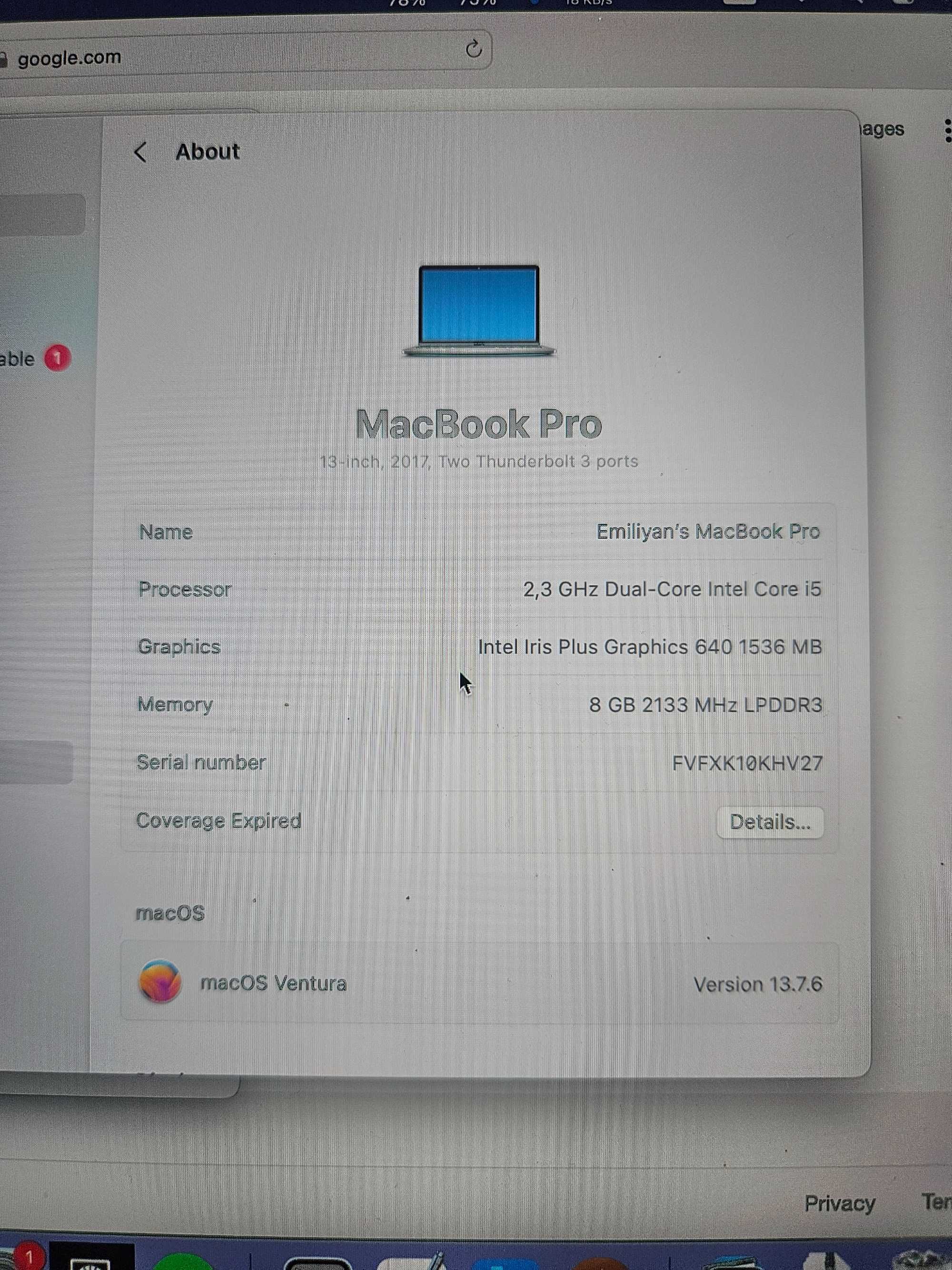 Macbook Pro 13 2017