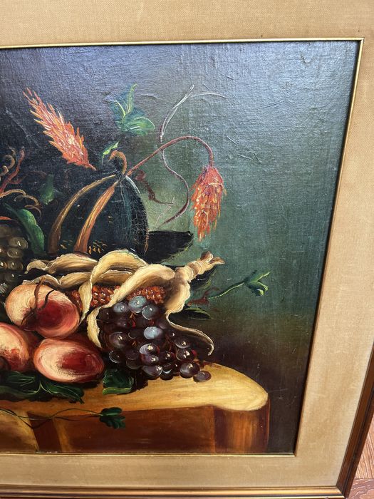 Tablou italian - natură statică, ulei pe pânză, semnat