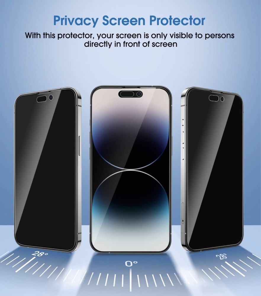 Folie sticla securizata 20D PRIVACY pentru iPhone 14 , 14 Pro Max