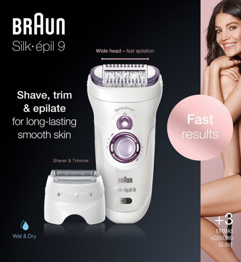 Новый эпилятор Braun, стоит от 100 тыс и выше