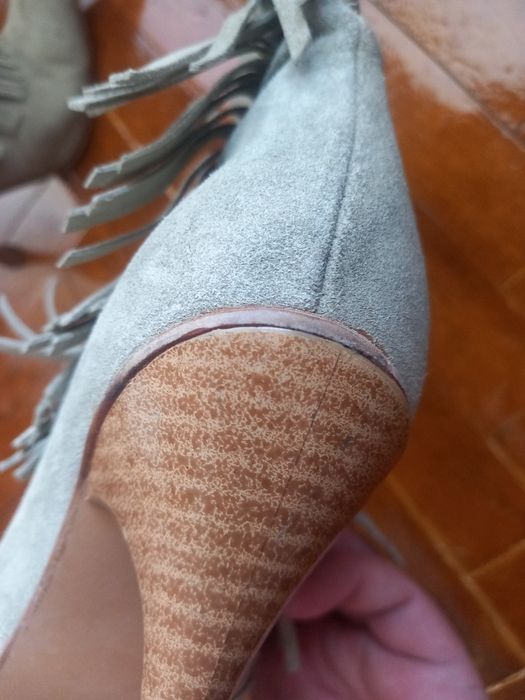 Дамски ботуши велур, кожа