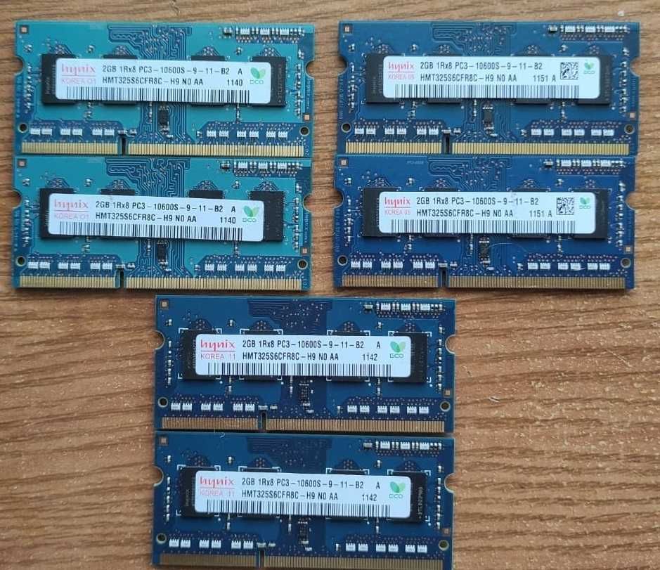 ОЗУ для ноутбука Hynix| Samsung| SO DIMM| DDR3| 1333 MHz| 2 Gb