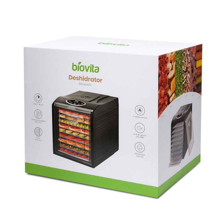 Deshidrator cu 9 tăvi din inox DEH600D